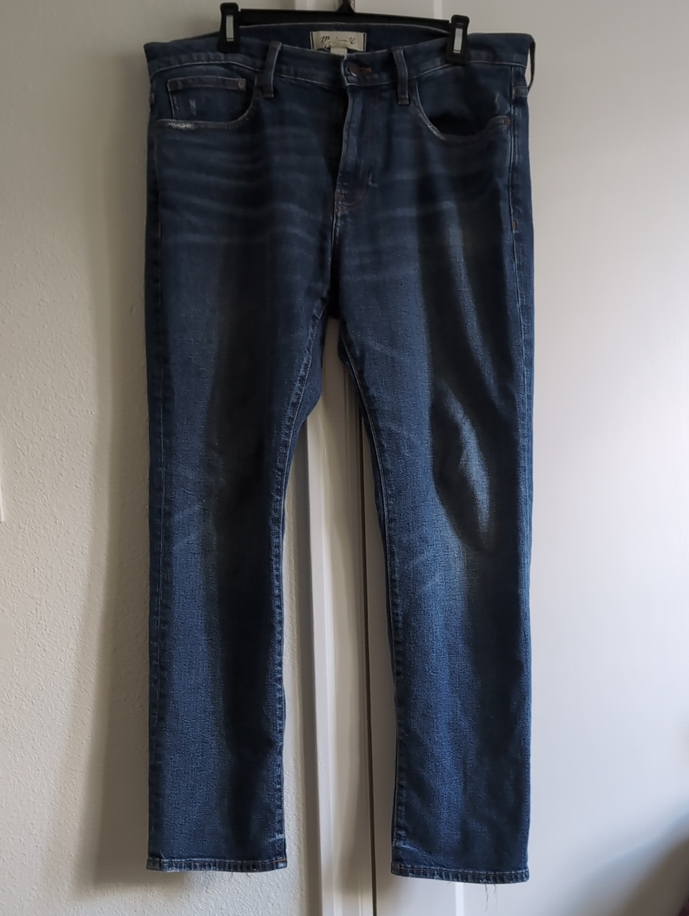 Madewell Men's Slim Straight Jeans in Dark Blue Wash